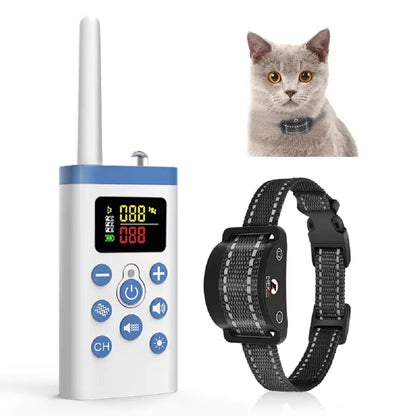 No-Shock Cat Training Collar – Remote-Controlled Anti-Meowing Collar for Gentle Behavior Guidance and Convenient Indoor Pet Training