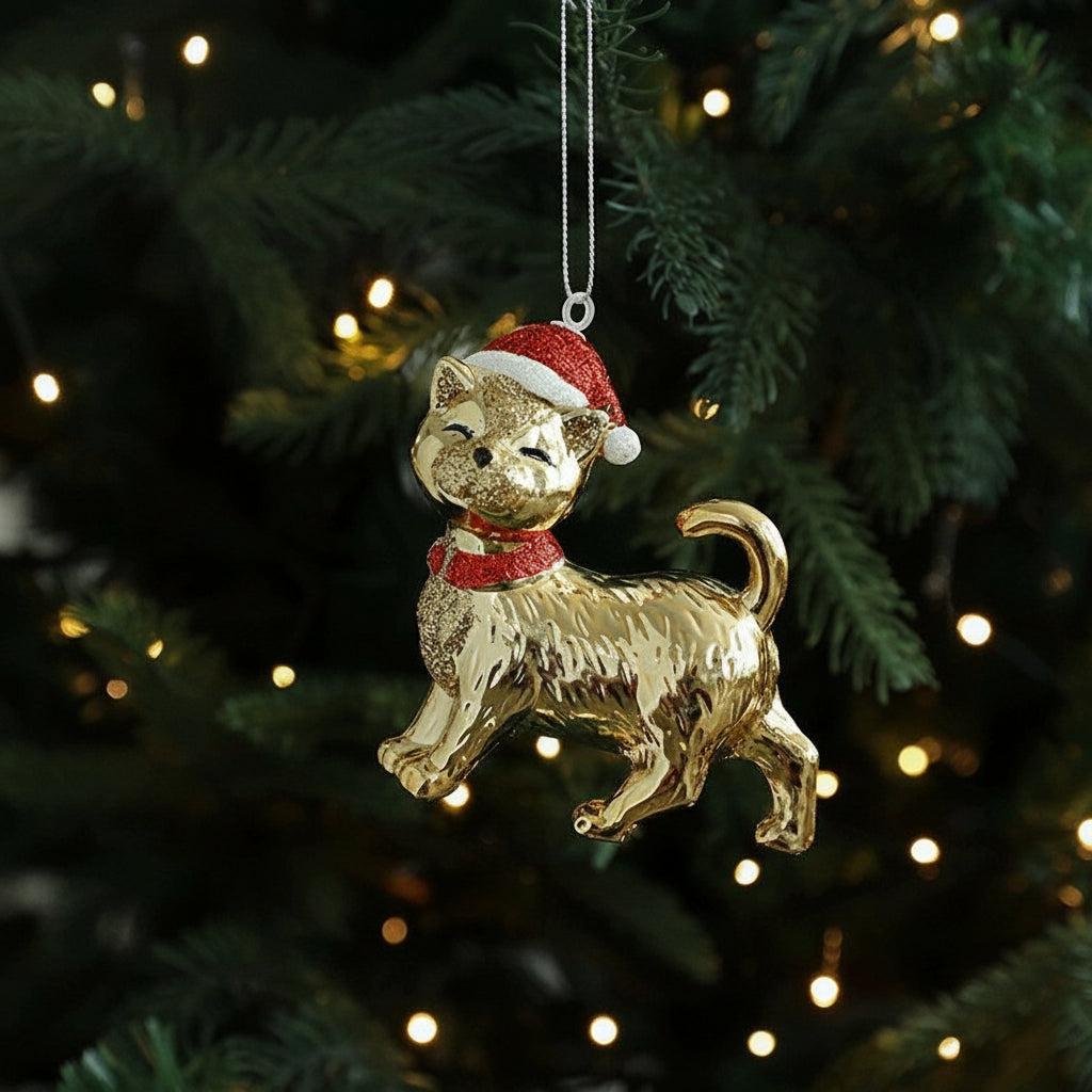 Gold Bear Bell Christmas Tree Ornaments – Holiday Hanging Decoration for Home, Parties, New Year & Festive Navidad Décor