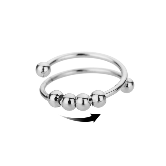 Anti-Stress Sunflower Spinner Ring – Stainless Steel Anxiety Fidget Jewelry for Women with Rotating Sun Star Design Christmas Gift.