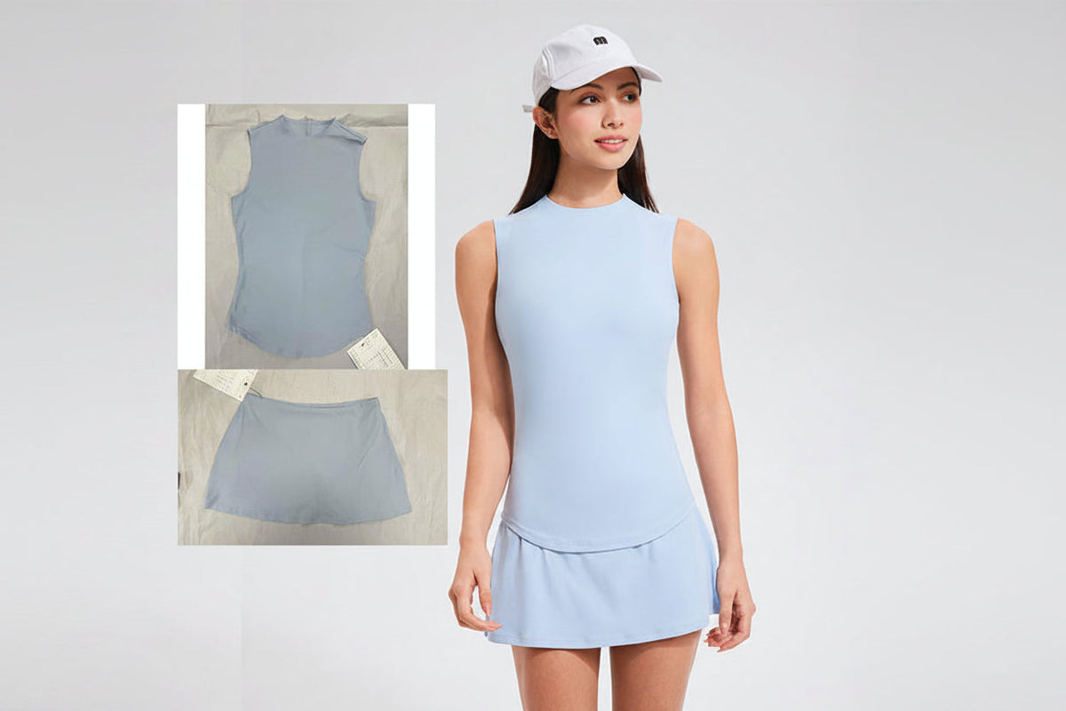Women's Tennis Skirt Set – Two Piece Workout Outfit with Sports Top for Yoga, Golf, Gym and Active Performance