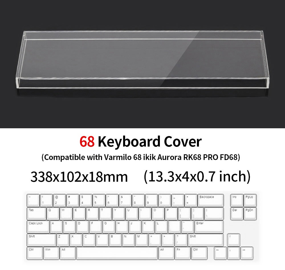 Acrylic Mechanical Keyboard Dust Cover – Transparent Pet-Proof Air Shield for 40% 60% 65% 75% Keyboards with Waterproof Protection & Dust Prevention