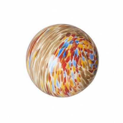 Stained Glass Globe Wall Lamp – Concealed-Base Round Ball Sconce for Bedrooms, Bedside Areas, Living Rooms and Warm Artistic Ambience