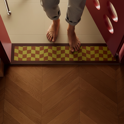Non-Slip Bathroom Floor Mat – Water-Absorbing Diatom Mud Rug with Striped Design for Showers, Doorways and Quick-Drying Everyday Bathroom Comfort