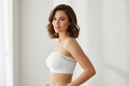 Plus Size Bandeau Bra – Seamless Strapless Wireless Tube Bra with Non Slip Support for Weddings and Daily Wear