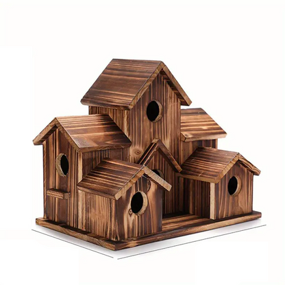 Outdoor Natural Hanging Wooden Bird House – Birdhouse for Hummingbirds and Cardinals, Decorative Garden and Yard Shelter