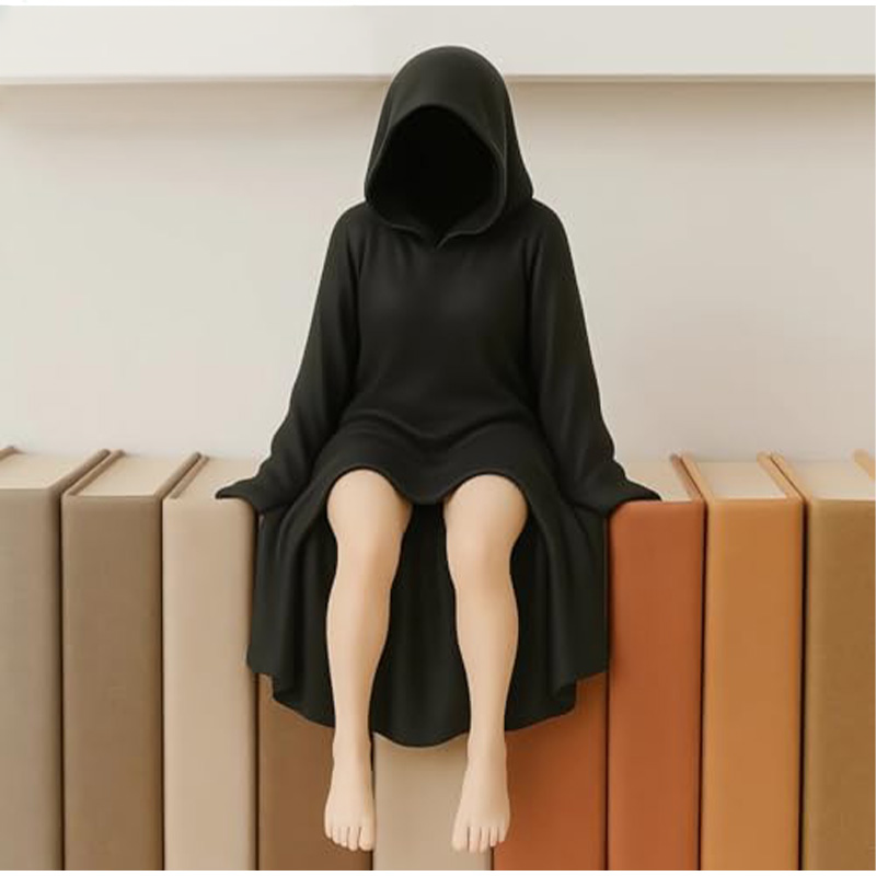 Halloween Masked Women Statue - Elegant and Mysterious Desktop Ornament for Fireplace, Entryway, or Halloween Home Decor
