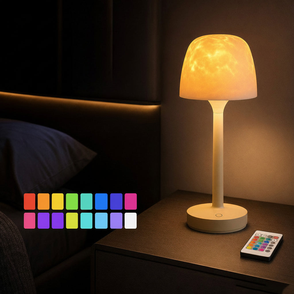 Rechargeable Waterproof Shower Light – Ocean Wave Bathroom Projector with 16 Colors for Relaxing Baths, Showers and Spa-Like Ambient Lighting