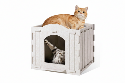 Multi-Function Detachable Cat House – Two-Storey Indoor Kitty Condo with Washable Cushioned Bed for Kittens and Multiple Small Pets