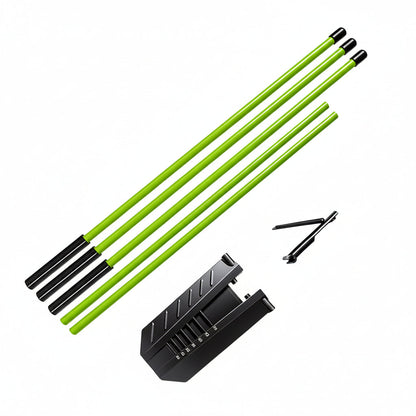 Golf Swing Plane Corrector – Alignment Rod Holder and Practice Plate for Adjusting Swing Angle, Posture and Consistent Training Mechanics
