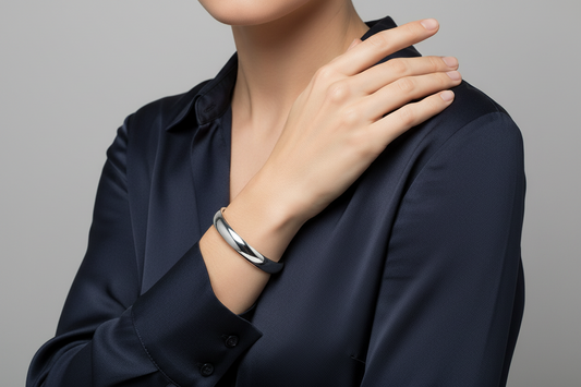 Adjustable Geometric Sterling Silver Cuff Bracelet - 925 Polished Retro Bangle Jewelry for Women, Elegant Accessory for Party Wedding and Daily Wear