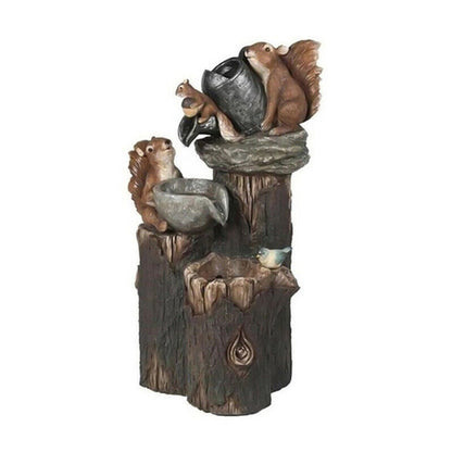 Resin Duck Family Water Fountain – Outdoor Sun Fountain Sculpture for Patio, Garden Landscaping, Decorative Water Feature Home & Yard Decor