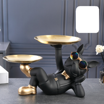Cool Bulldog Figurine Statue - Decorative Dog Sculpture for Living Room, Office or Bedroom with Bold Personality & Charm