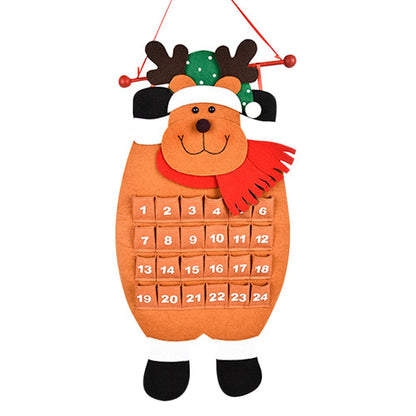 Advent Countdown Calendar - 3D Non-Woven Hanging Christmas Felt Calendar for Kids, Interactive Holiday Countdown Home Decoration