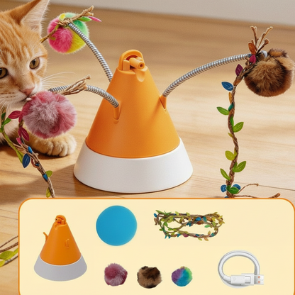 Interactive Cat Toy – 360° Rotating Laser and Simulated Meow Sound with Multiple Play Modes for Exercise, Stimulation and Indoor Entertainment