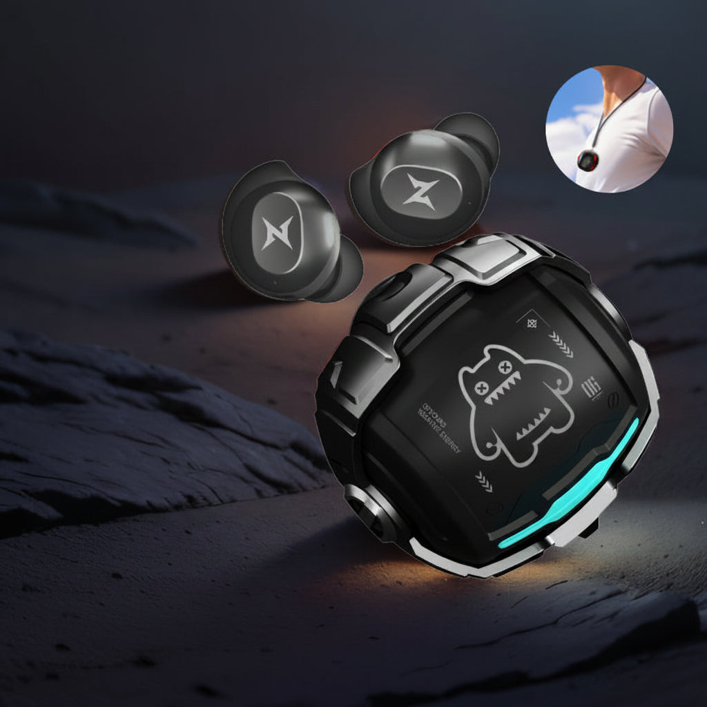 Bean Design Invisible Earbuds – Wireless Bluetooth Sports Earphones with Deep Bass Sound, Secure In-Ear Fit and Convenient Sport Lanyard