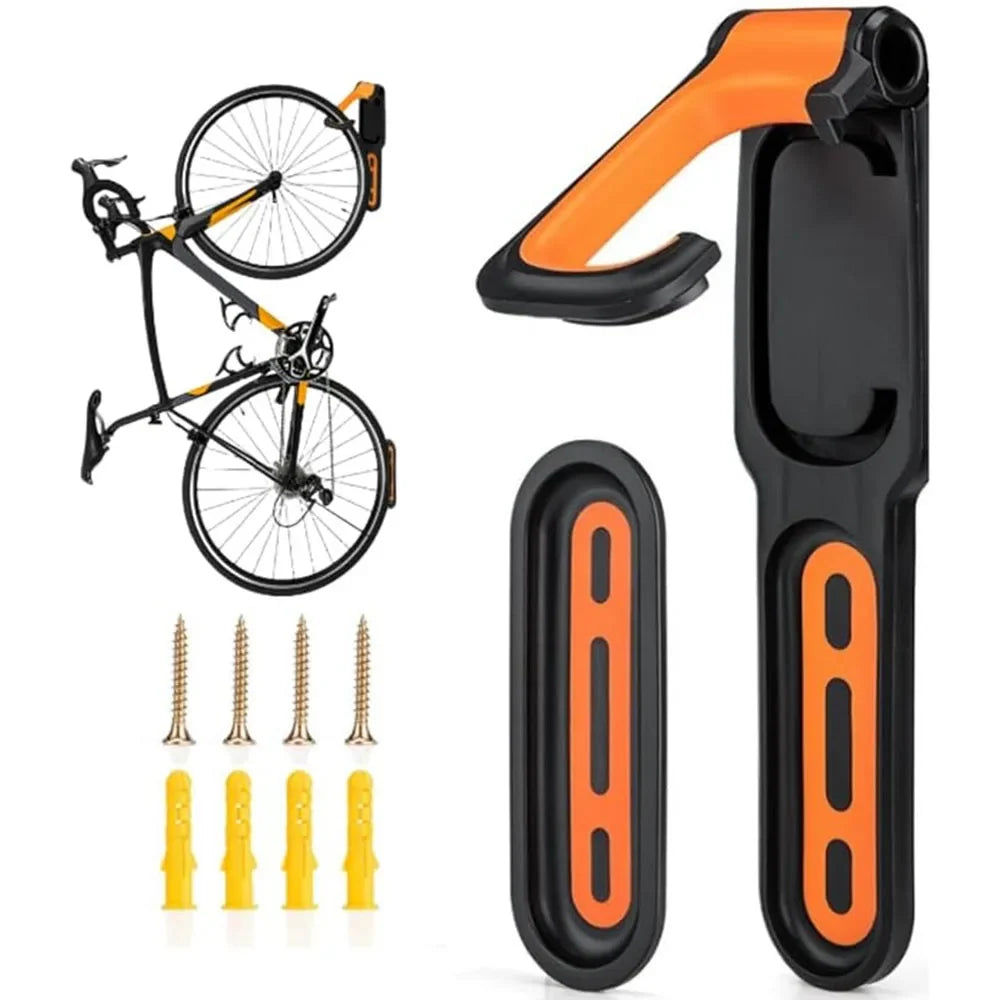 Bicycle Wall Mount Rack - Heavy Duty Bike Storage Hook for MTB and Road Bikes, Space Saving Garage Wall Organizer and Cycling Display Solution