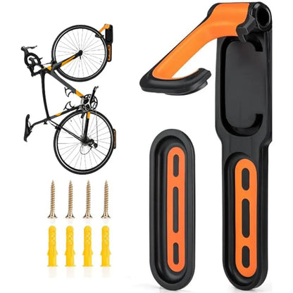 Bicycle Wall Mount Rack - Heavy Duty Bike Storage Hook for MTB and Road Bikes, Space Saving Garage Wall Organizer and Cycling Display Solution