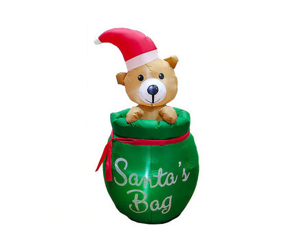 LED Inflatable Christmas Decorations - Holiday Plush Bears, Dinosaurs and Cocoa Cup Designs for Gardens, Malls and Outdoor Seasonal Celebration Displays