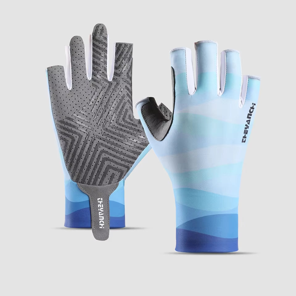 Anti-Slip UV Protection Ice Silk Fingerless Gloves - Cycling and Fishing Gloves for Summer Outdoor Sports Comfort Wear