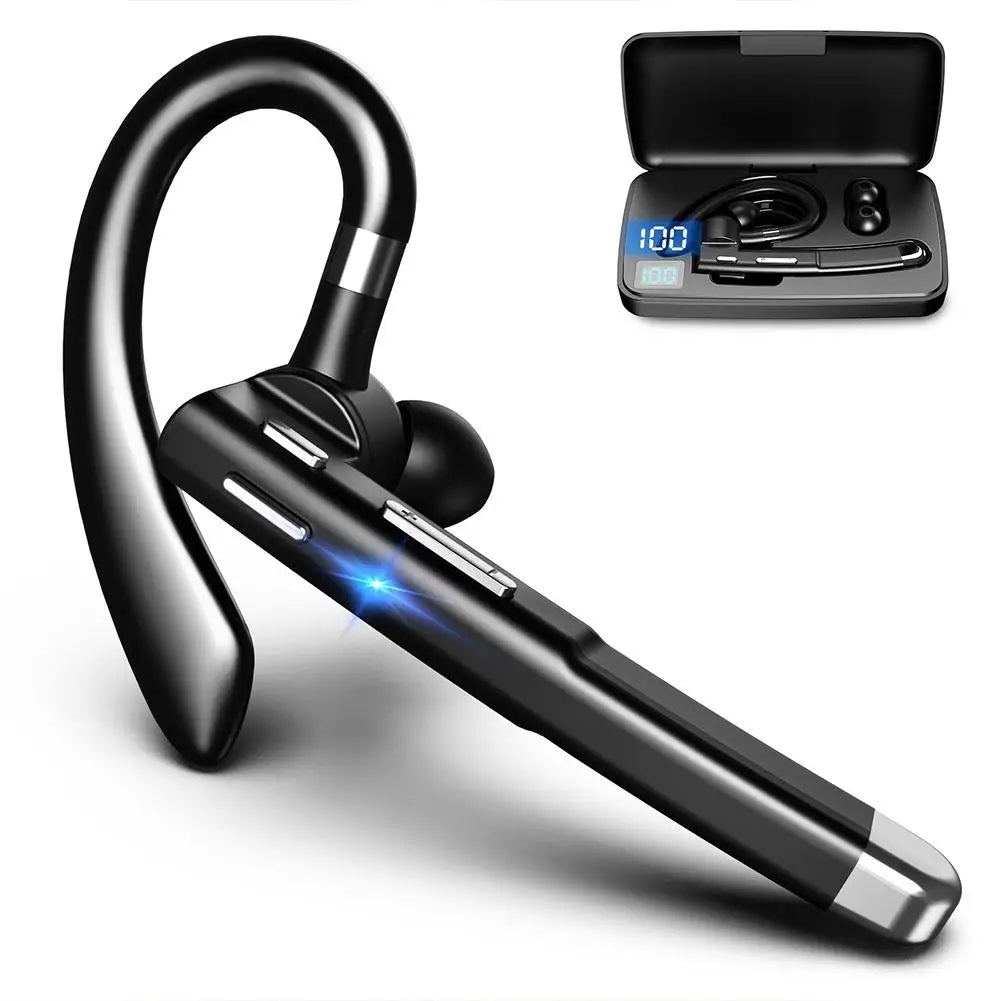 Noise-Cancelling Bluetooth Sports Headset – Waterproof Digital Display Single Ear Earbuds for Running, Calls, Gym & Daily Workouts