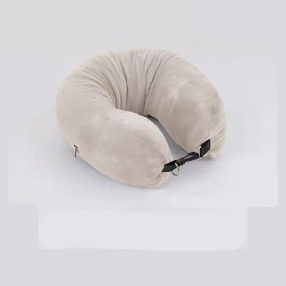 Stuffable Travel Neck Pillow – Velvet Airplane & Car Neck Pillow You Fill With Your Clothes