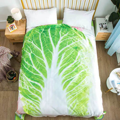 Double Sided Flannel Blanket – Soft Cabbage Pattern Throw for Sofa, Living Room, Bedroom and Cozy Winter Comfort