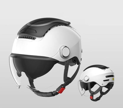 Electric Motorcycle Helmet – Dual-Lens Open Face Summer Scooter Helmet for Men & Women, Breathable Jet Style with Wind Protection