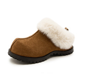 Women's Plush Platform Slippers – 2026 Autumn Winter Flannel Closed Toe Shoes with Warm Lining, Non Slip Sole and Retro Style