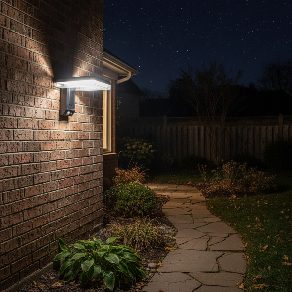 Foldable Solar Wall Light – 120° Adjustable Head with Remote, Infrared Sensor, Three Modes and IP65 Waterproof Outdoor Security Lighting