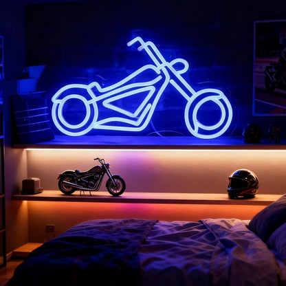 Motorcycle Neon Sign – USB LED Wall Light and Business Signage for Garages, Game Rooms and Bedrooms, Perfect for Biker-Themed Decor
