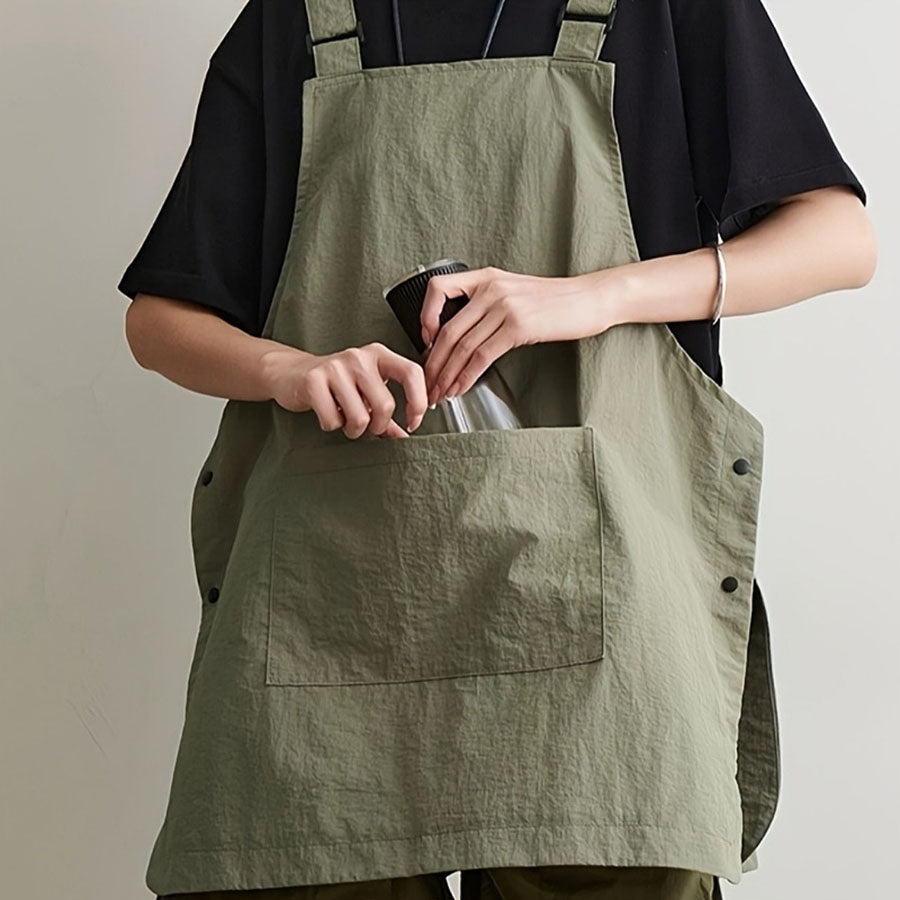 Japanese Waterproof Barber & Café Apron – Durable Unisex Outdoor Workwear for Baristas, Catering, Kitchen Cooking & Professional Grooming
