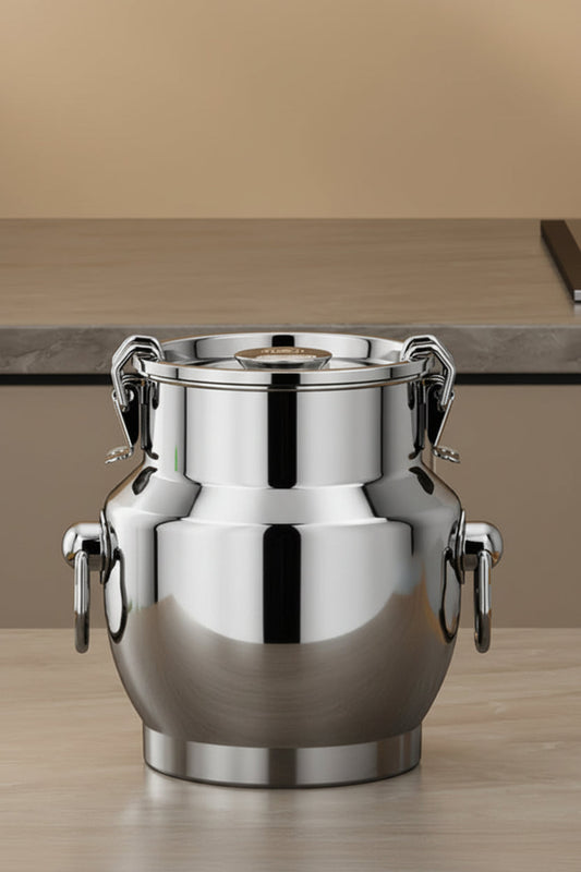 Airtight Stainless Steel Rice Canister – Large-Capacity Anti-Corrosion Food Storage Bin with Lid for Rice, Tea, Grains and Kitchen Organization