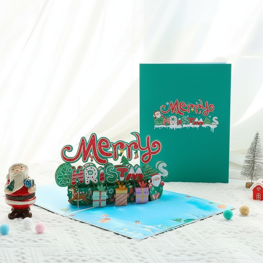 Pop-Up Christmas Tree Greeting Card – 3D Sparkling Holiday Fantasy Card for Christmas Blessings, Gift Messages, Seasonal Wishes, and Festive Surprises