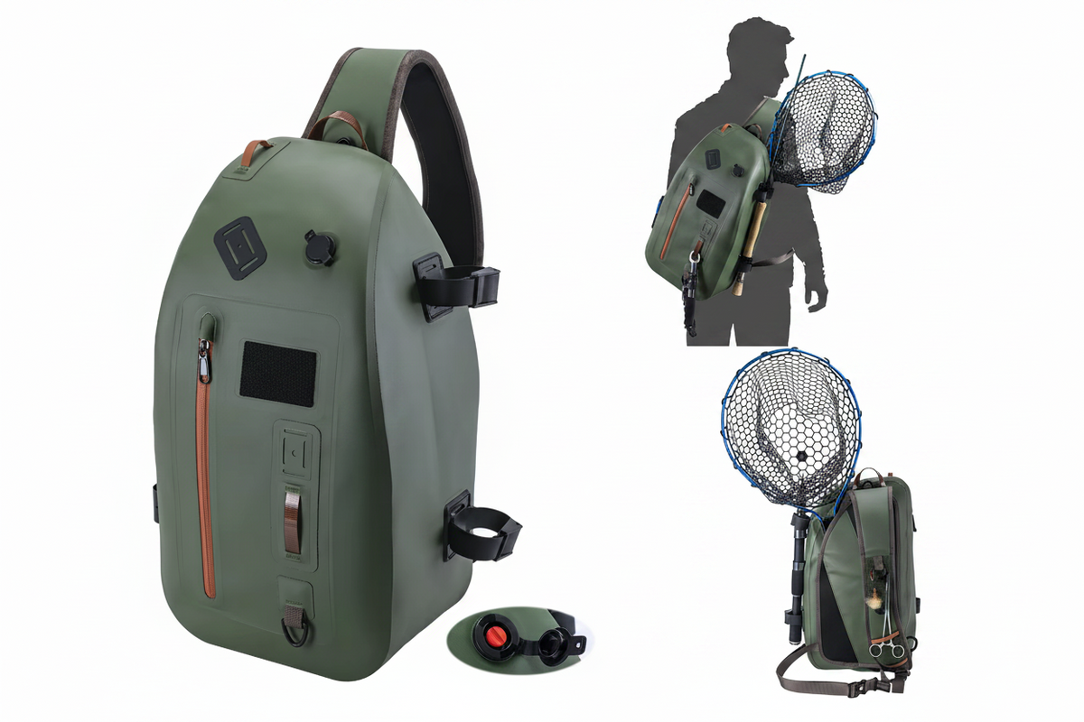 Waterproof Fishing Chest Pack – IPX8 13L Sling Storage Bag with Airtight Zipper, Tool Holder and Angler Organization