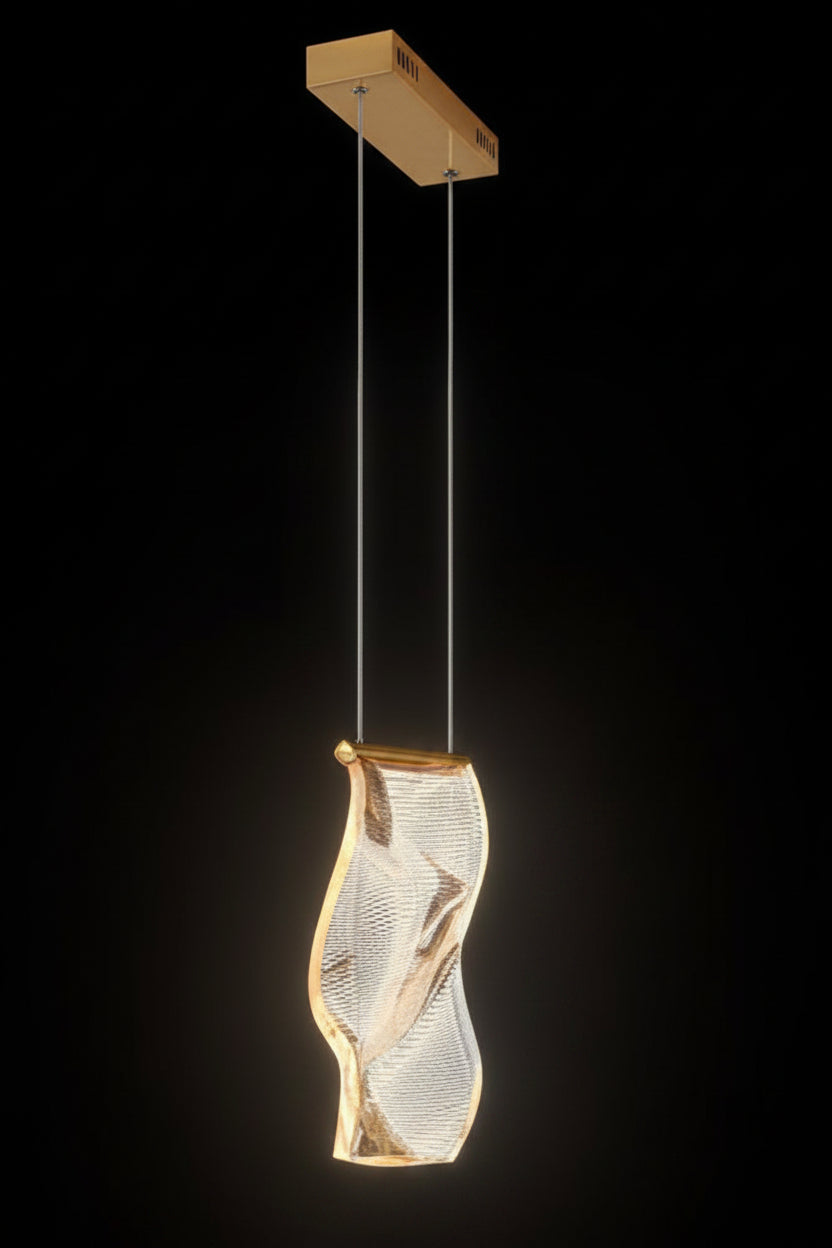 Modern Aluminum Acrylic LED Pendant Light – Designer Hanging Lamp for Dining Room, Foyer and Stylish Interior Decoration
