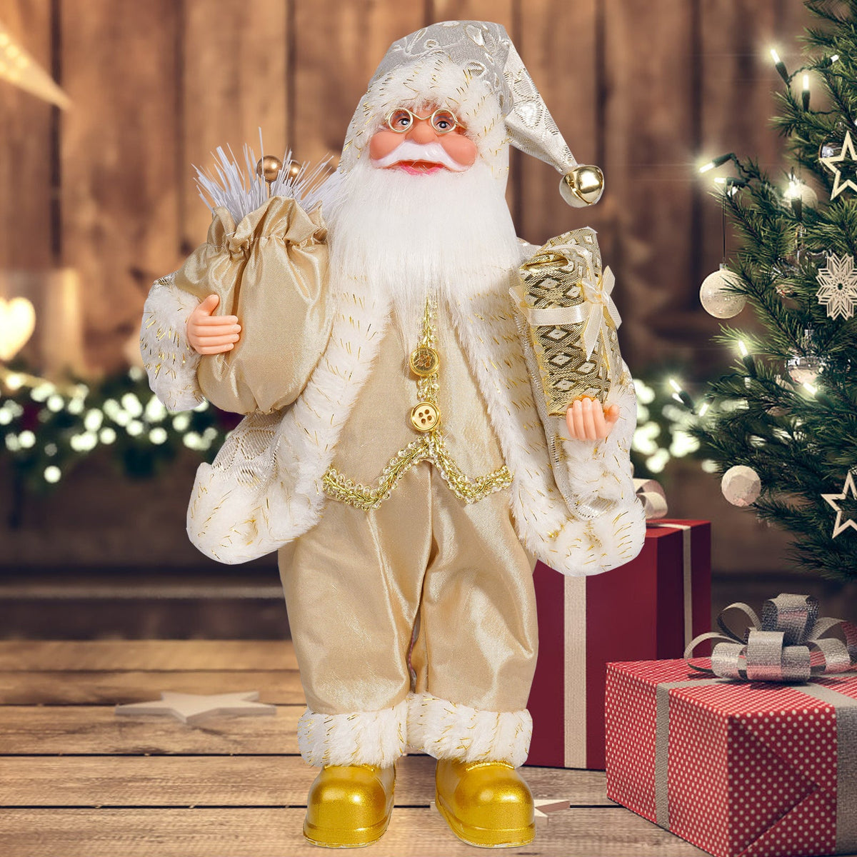 Handcrafted Santa Claus Plush Ornament – Cute Christmas Cloth Figurine for Holiday Parties, Home Decorations, Festive Displays & Winter Celebration Décor
