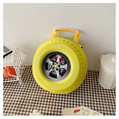 Colorful Tire-Shaped Kids School Backpack – EVA Waterproof Large-Capacity Kindergarten Bag with Adjustable Straps for Boys & Girls
