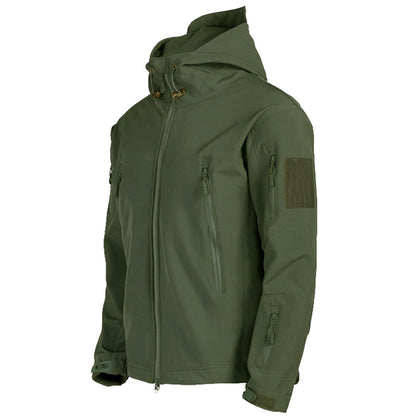 Tactical Soft Shell Jacket-Waterproof Windproof Military Coat for Hiking Training Outdoor Work and Adventure Travel
