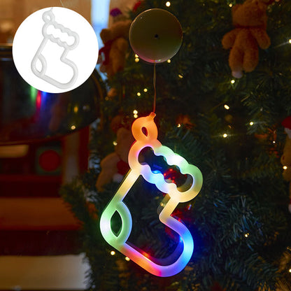 Battery-Powered Window Wall Lights – Snowflake, Stocking & Bell Designs with Suction Cups for Holiday Decor, Ramadan Ambience, and Festive Home Styling