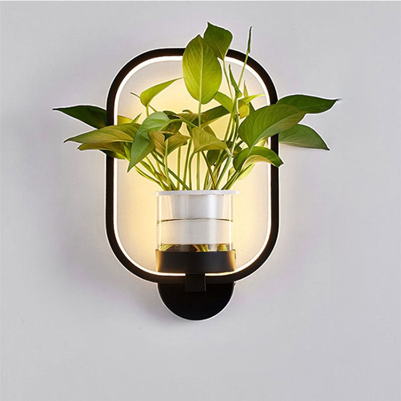 Nordic Creative Green Plant Wall Lamp – Decorative Lighting Fixture for Living Room, Bedroom and Staircase Decor