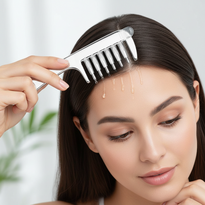 Scalp Liquid Applicator Comb – Mini Portable Anti-Static Hair Care Tool for Precise Serum, Oil and Nourishing Treatment Application at Home