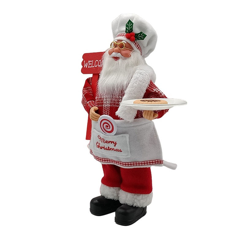 Standing Chef Santa Claus Figurine – 12-Inch Christmas Home Decoration, Festive Table Ornament & Holiday Party Display for Navidad 2025