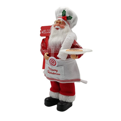 Standing Chef Santa Claus Figurine – 12-Inch Christmas Home Decoration, Festive Table Ornament & Holiday Party Display for Navidad 2025