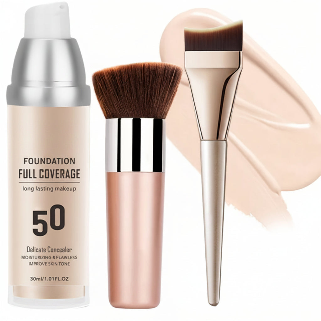 Mineral Powder Foundation Spray Set – DIY Airbrush-Style Concealer and Moisturizing Makeup Kit for Smooth Coverage, Radiant Finish and Holiday Gifting