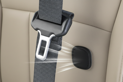 Magnetic Car Seat Belt Holder – PU Leather Safety Belt Limiter Clip Designed to Prevent Sliding, Falling and Uncomfortable Seatbelt Movement