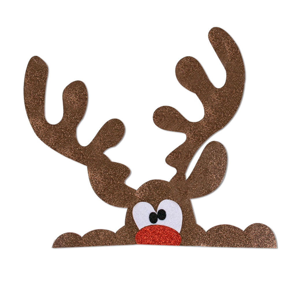 Christmas Door & Window Stickers – Felt Cloth Cartoon Snowman, Santa, and Elk Wall Decals for Winter, Christmas, and New Year Decorations
