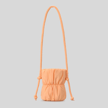 Fashion Ruched Puffer Bucket Bag – Designer Padded Women’s Shoulder Bag, Casual Nylon Crossbody Purse for Daily Wear & Cute Phone Storage
