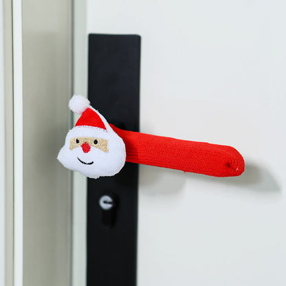 Christmas Door Handle Covers – Soft Hanging Santa and Snowman Bell Decorations for Home Entryways, Festive Accessories for Holiday Spirit