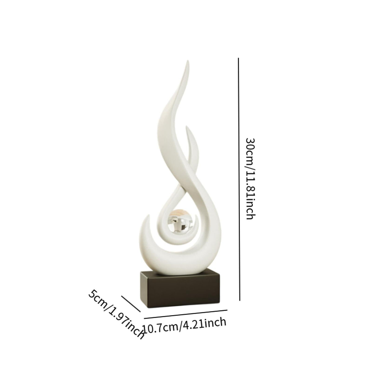 Modern Abstract Fire Resin Statue - Artistic Desk Ornament for Stylish Home Interiors, Study, or Office Decorative Placement