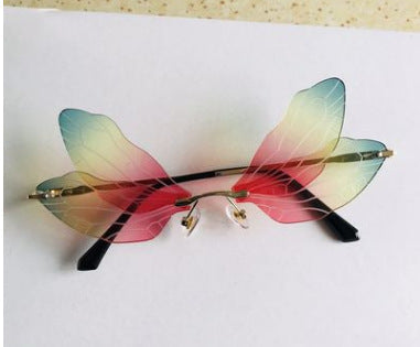 Trendy Dragonfly Wing Glasses – Unique Fashion Party Eyewear with Artistic Transparent Wings for Bold, Creative Style Lovers
